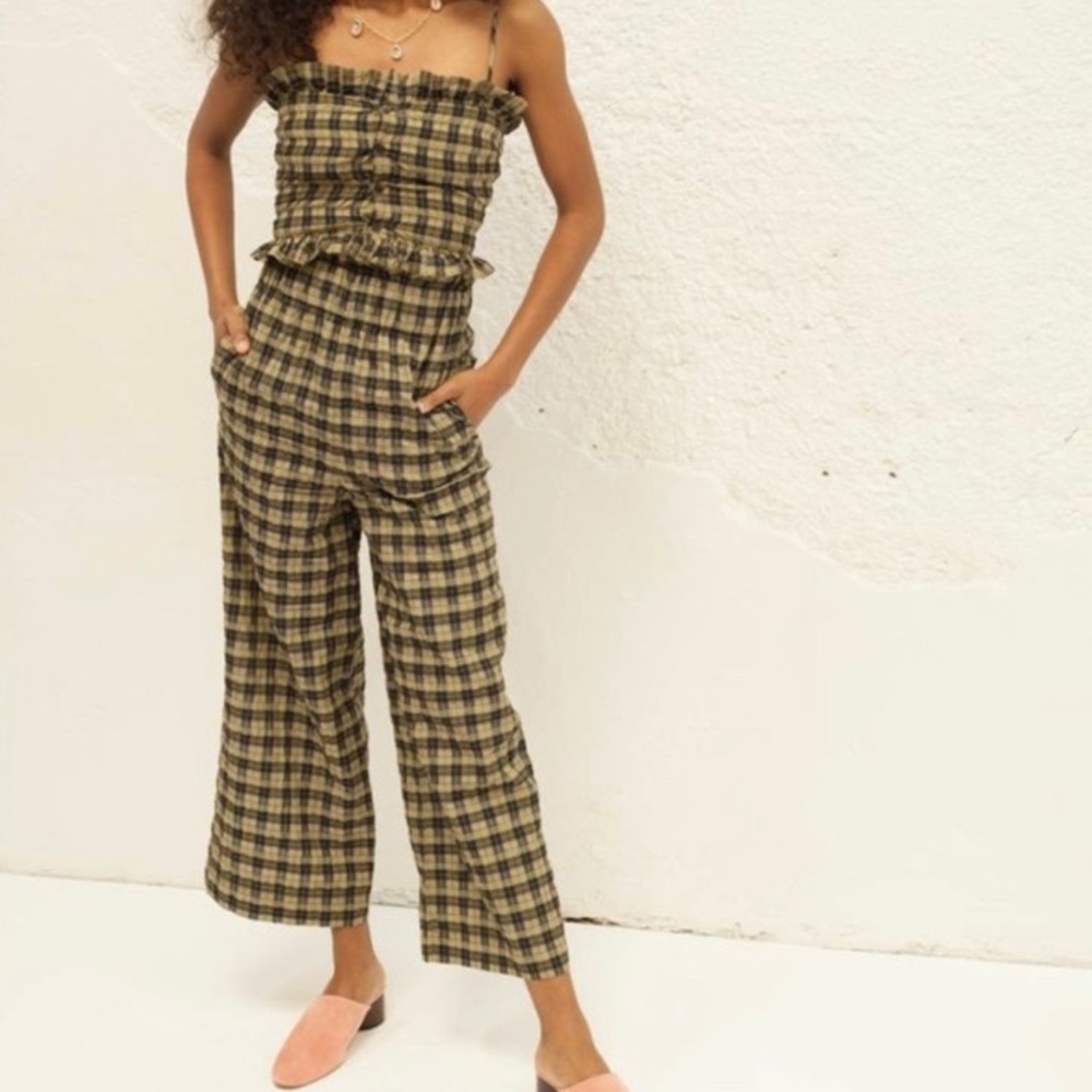Ganni Charron check Seersucker Pants